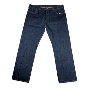 Levis 501 Original Fit Jeans Mens 40(39)x32(30.5) Dark Wash Indigo Blue Denim